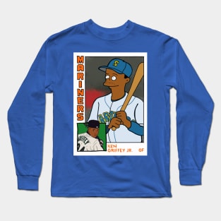 Homer at the Bat KEN GRIFFEY JR Simpsons Parody MARINERS Baseball Card T-Shirt Long Sleeve T-Shirt